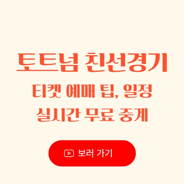 토트넘 친선경기 일정 티켓 예매 팁 중계 무료 중개_ 팀K리그