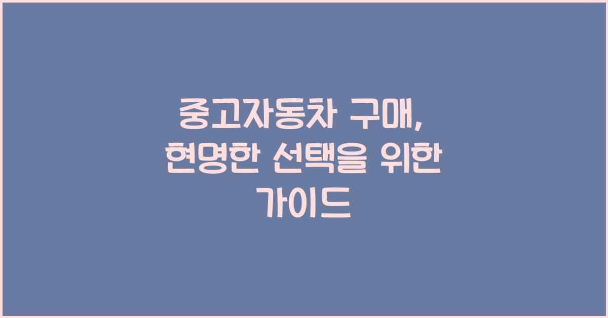 중고자동차 구매