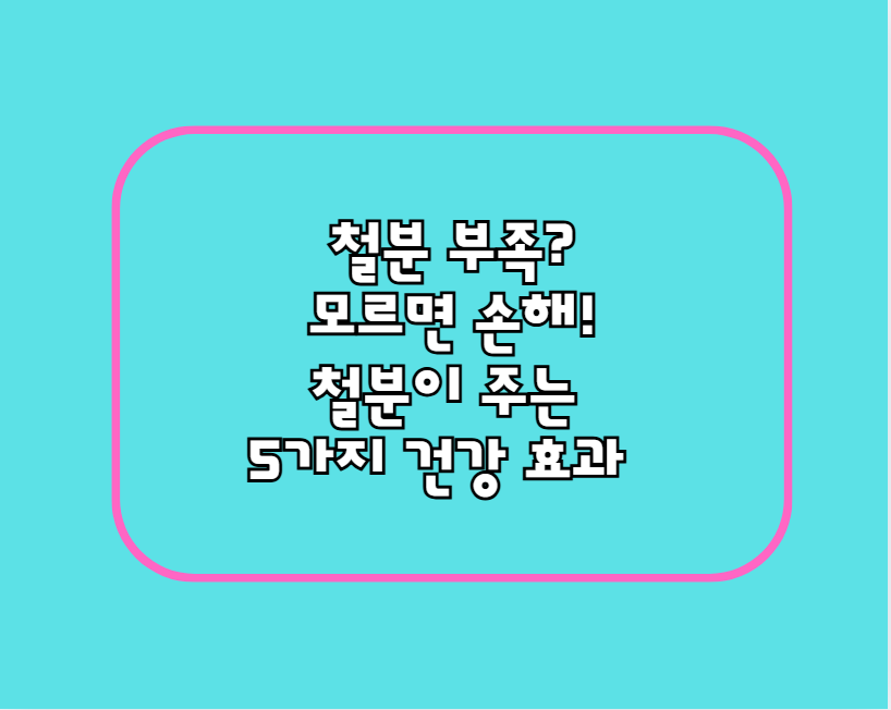 철분 부족? 모르면 손해! 철분이 주는 5가지 건강 효과