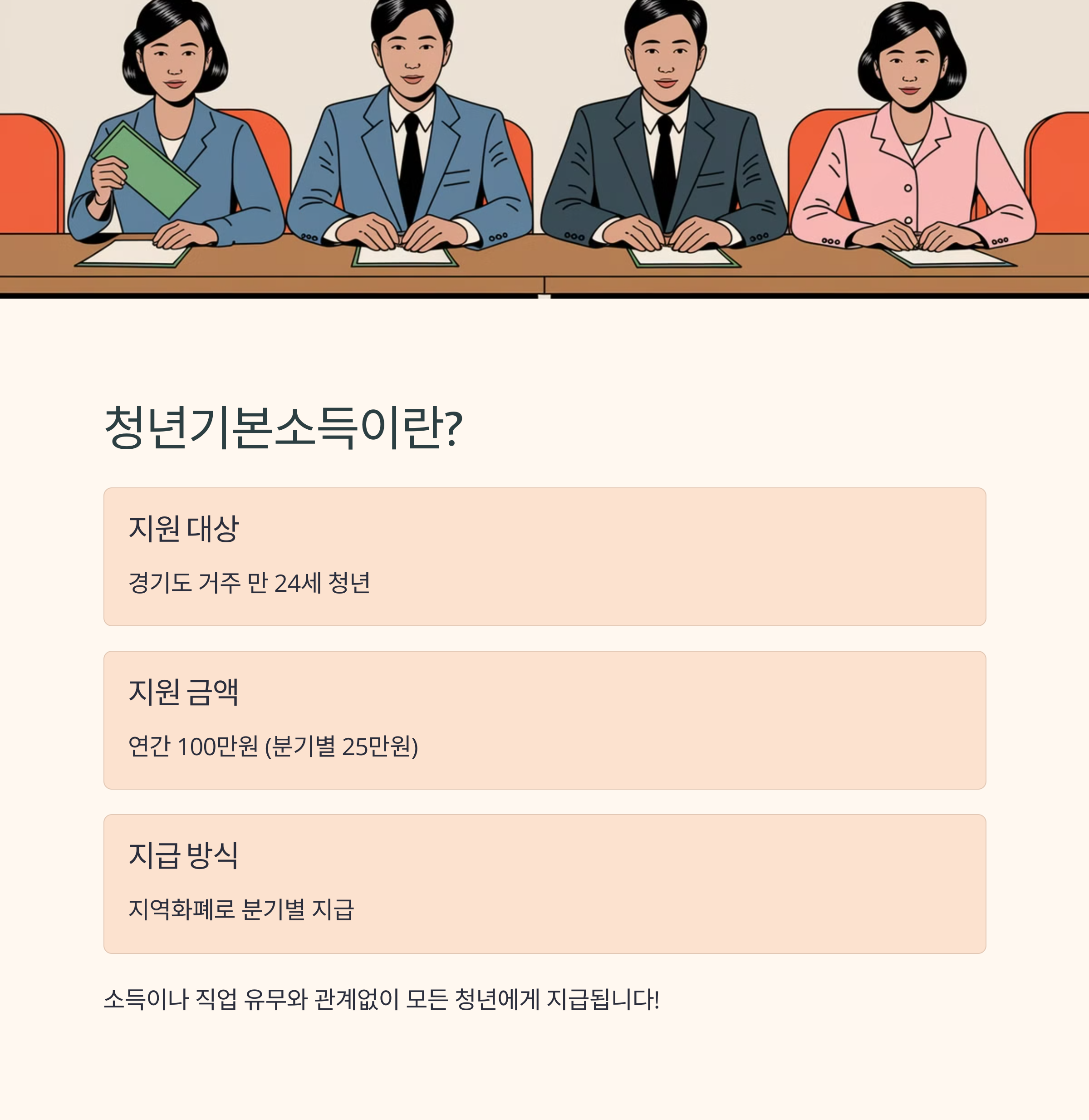 청년기본소득 대상, 금액, 지급 방식 요약 정리
