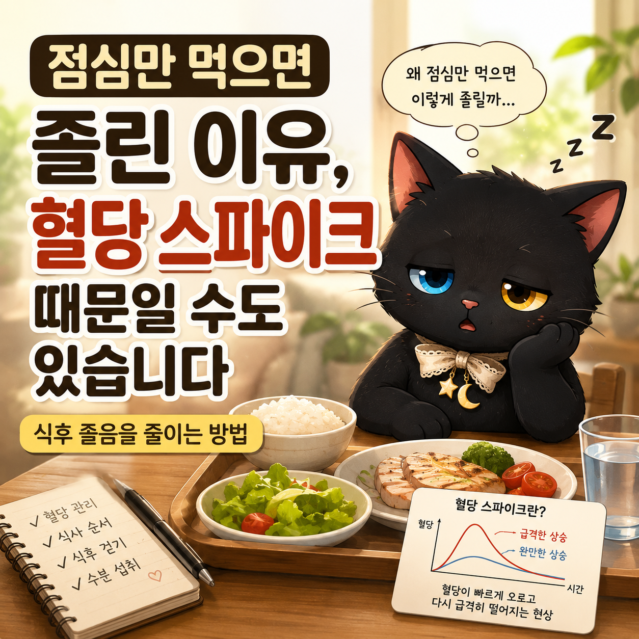 점심만 먹으면 졸린 이유, 혈당 스파이크 때문일 수도 있습니다