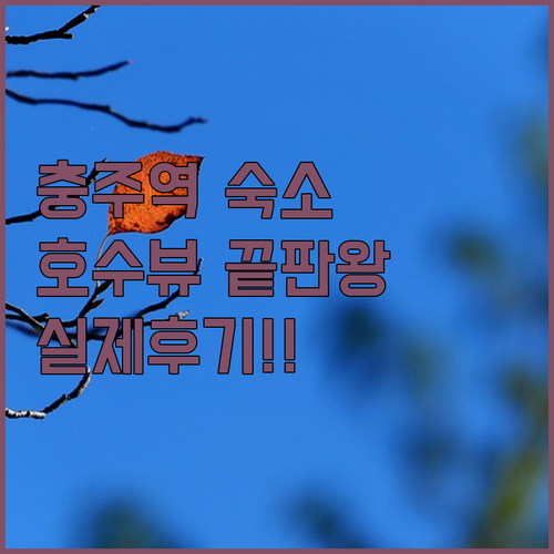 충주역 근처 호텔부터 호수 전망 숙소..