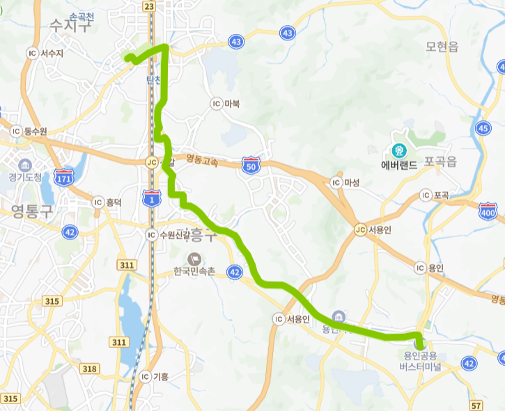 용인-690번-버스-노선-지도