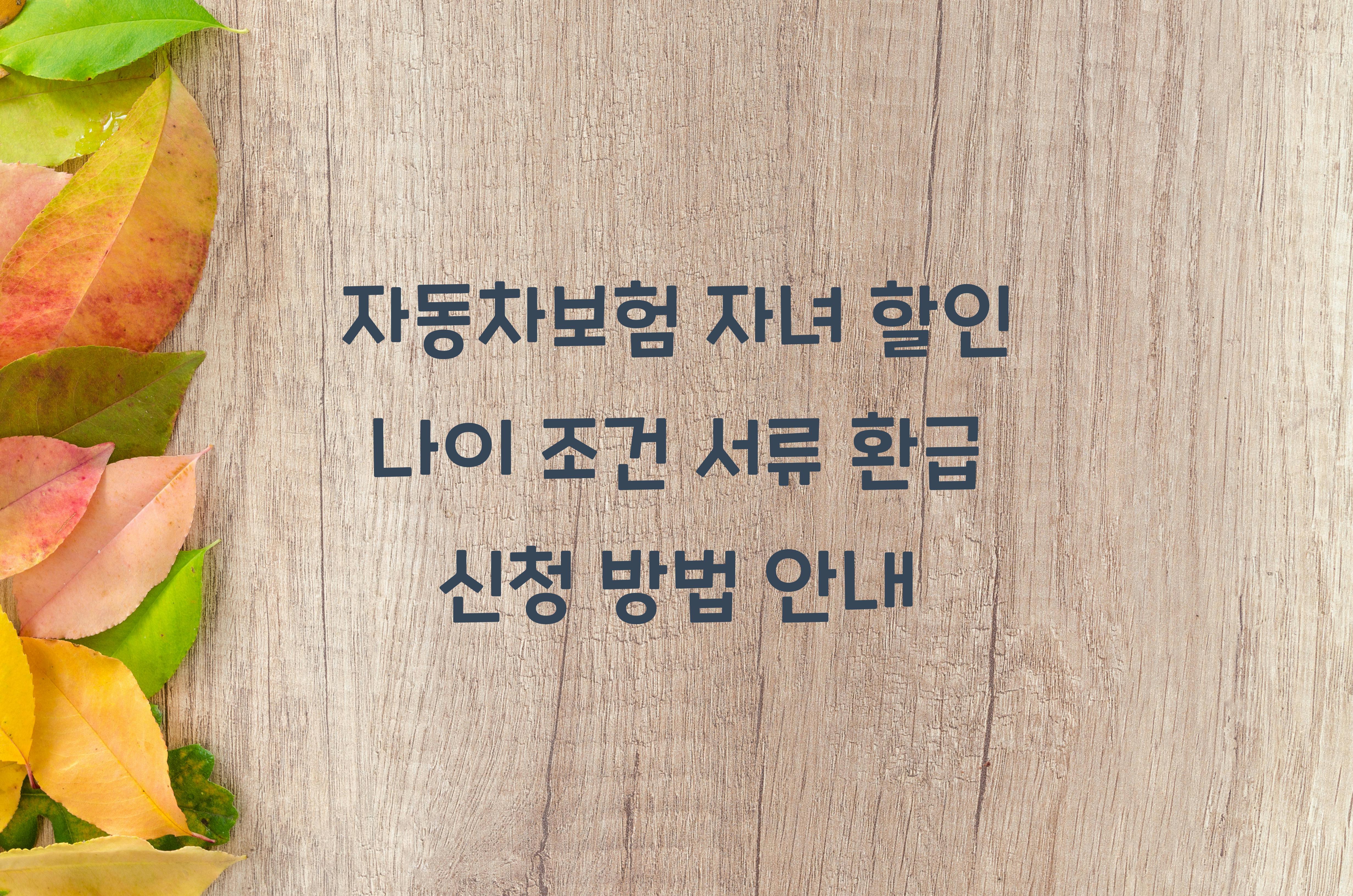 자동차보험 자녀 할인