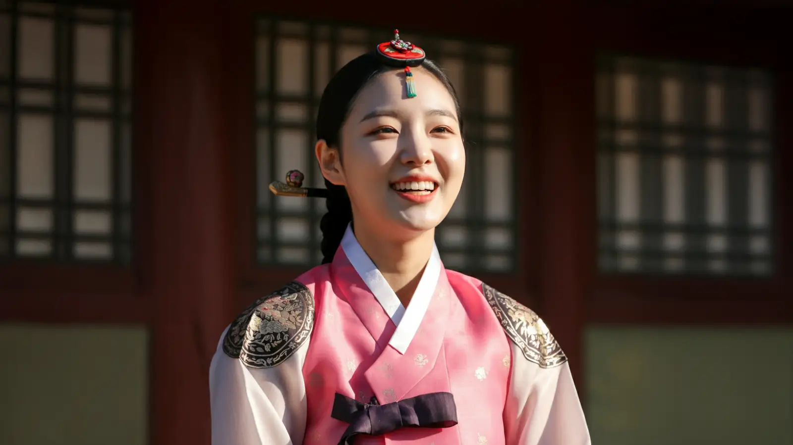 밝게 웃는 여성