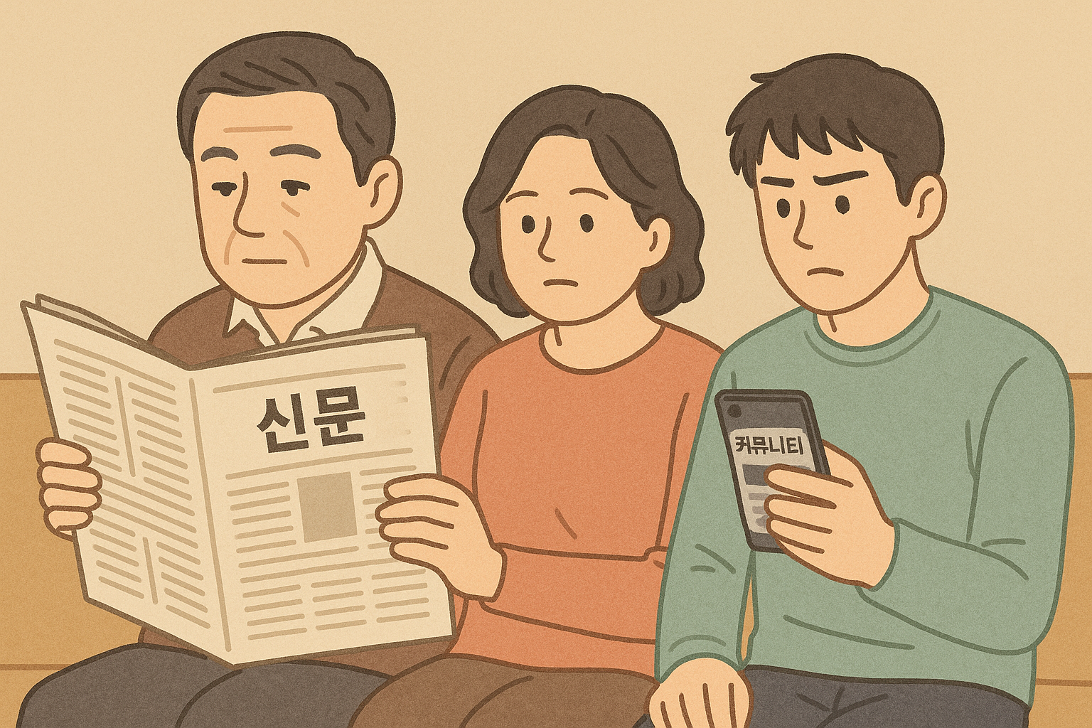 정책을 바라보는 세대차이를 보여주는 사진