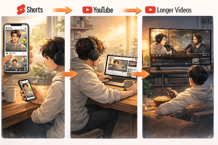 쇼츠부터 시작되는 콘텐츠 소비 흐름
