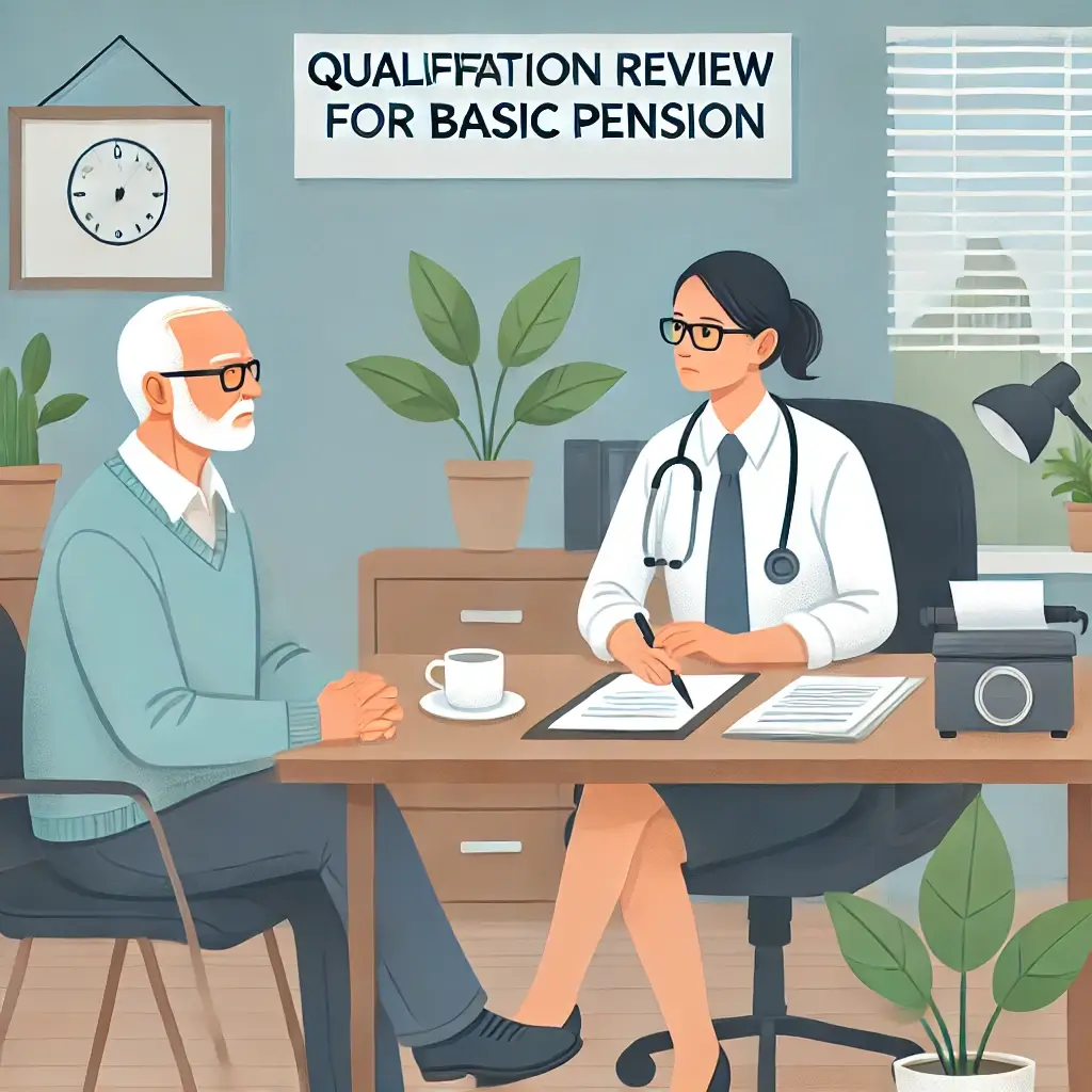 기초연금 자격 심사를 받는 노인의 모습.