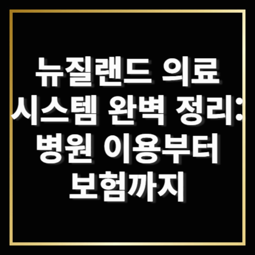 뉴질랜드 의료 시스템 완벽 정리: 병원 이용부터 보험까지