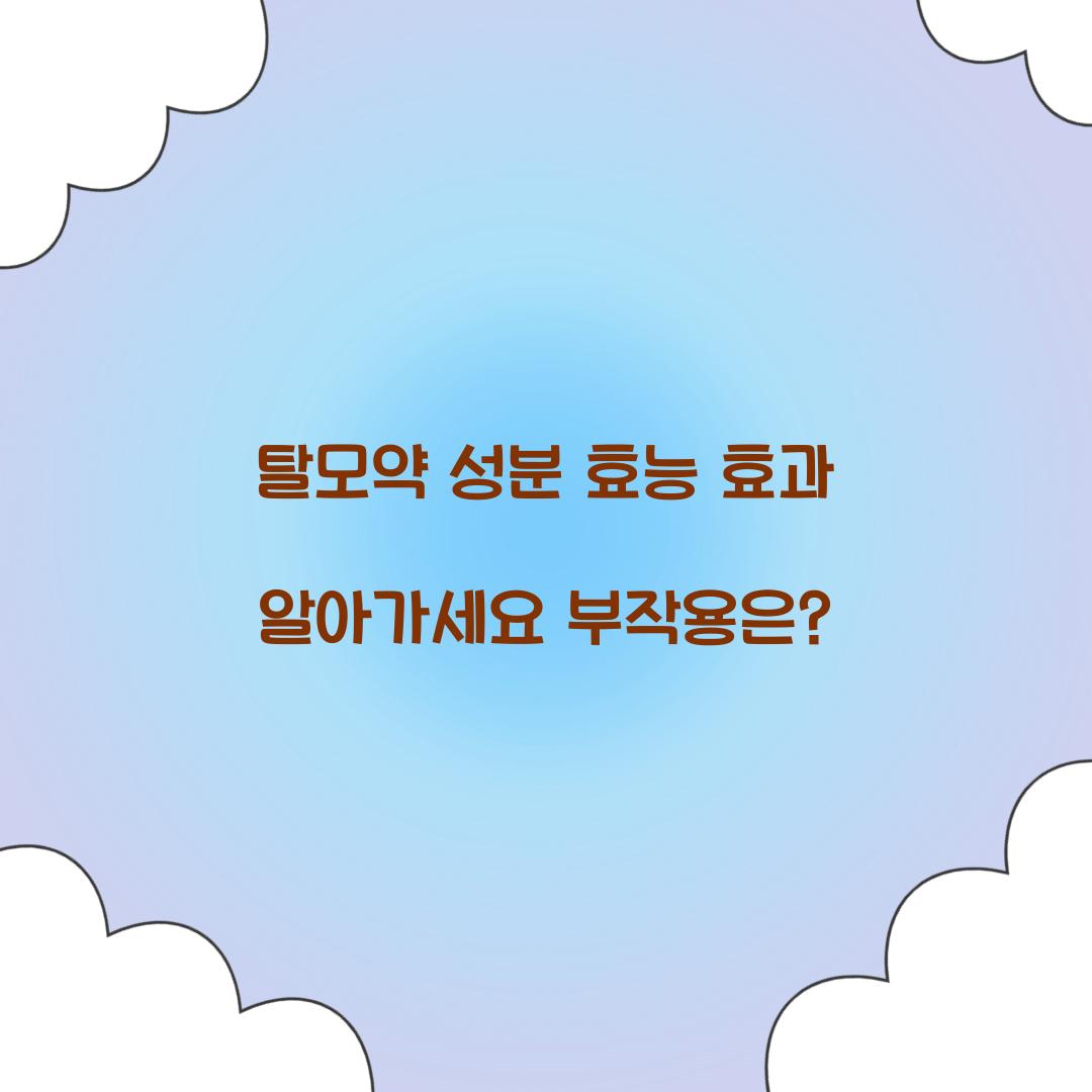 탈모약 성분 효능 효과