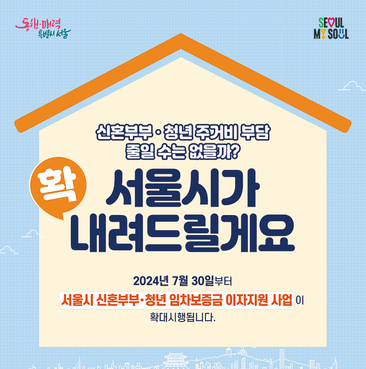 서울시 '신혼부부 임차보증금 이자지원' 신청 방법 (최대 30만원 지원)