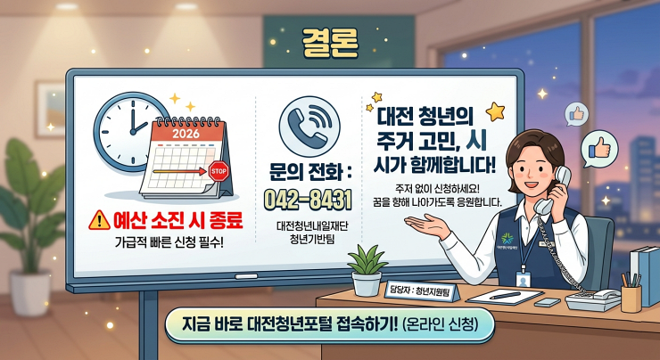 2026 대전 청년 주택임차보증금 이자지원 예산 소진 시 종료