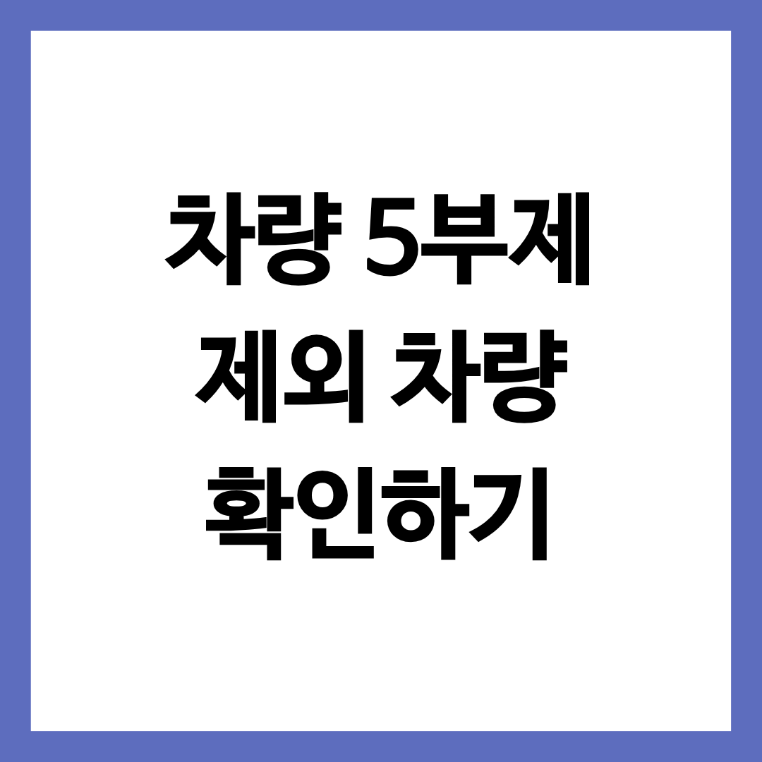 차량 5부제 제외 차량 확인을 돕는 글의 썸네일