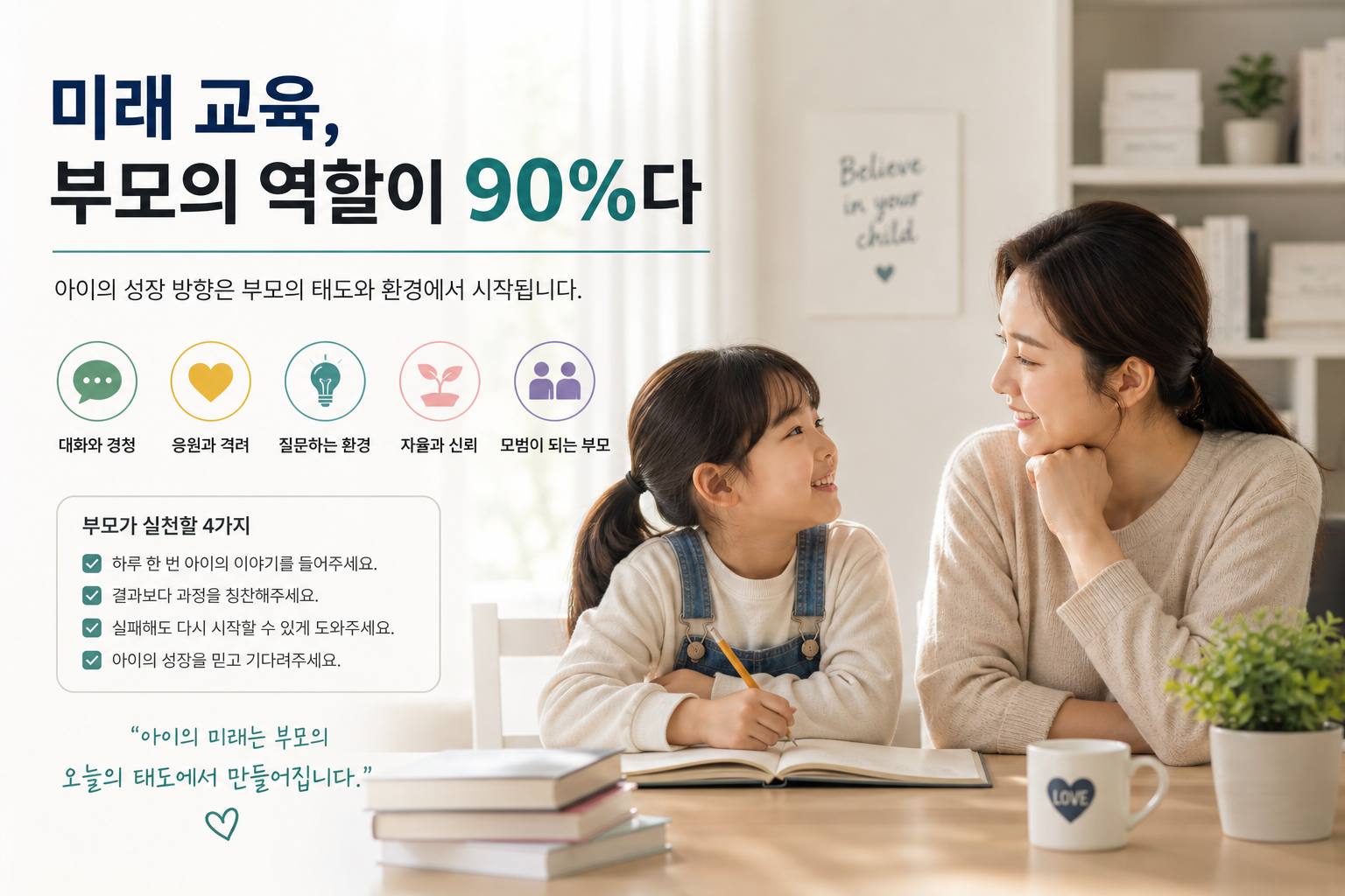 아이에게 칭찬해주는 엄마
