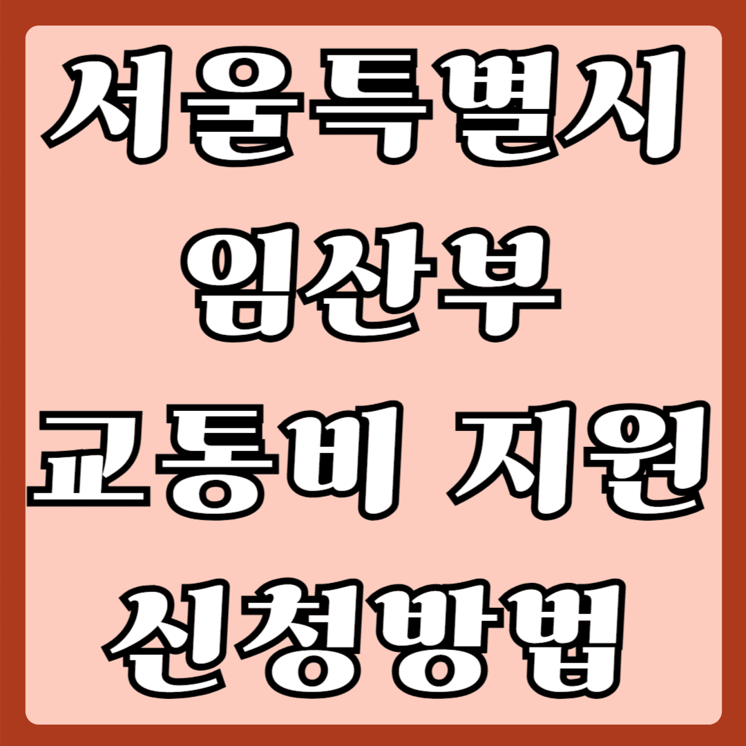 서울특별시 임산부 교통비지원 신청방법
