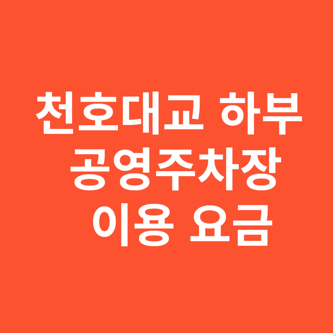 천호대교 하부 공영주차장(광나루3) 이용 방법과 요금