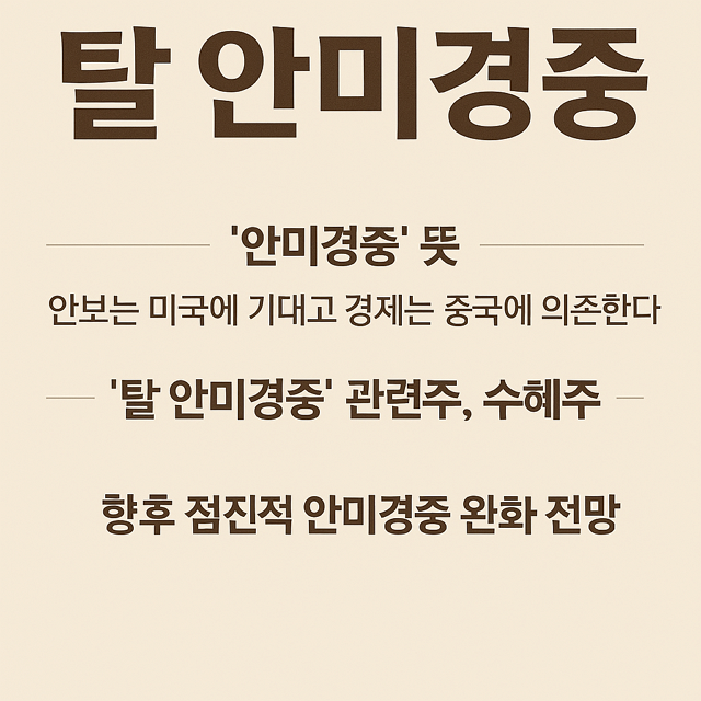 이재명 대통령 안미경중 불가능 발언과 관련주, 수혜주 및 향후 전망 분석