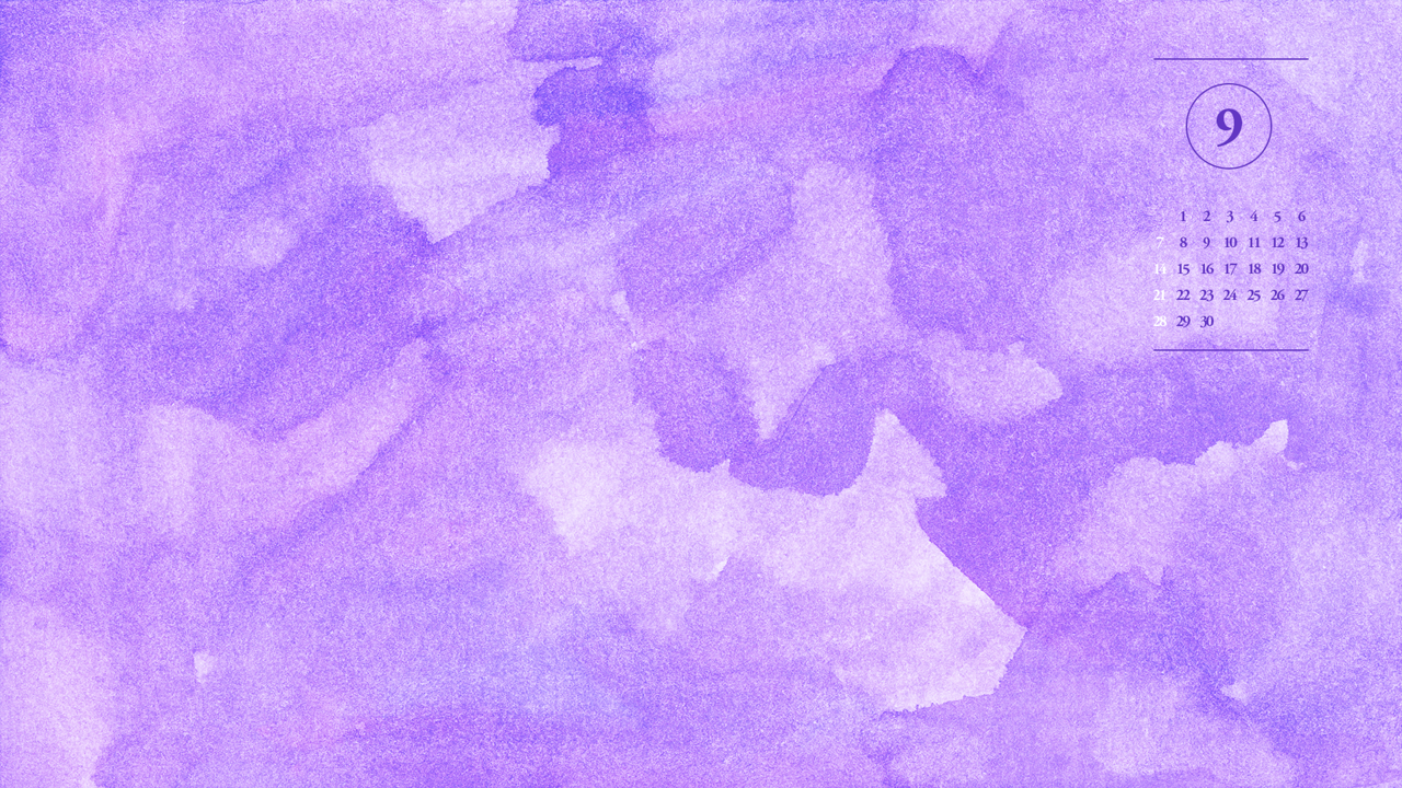08 보라색 수채화 A - 2025년9월 노트북배경화면