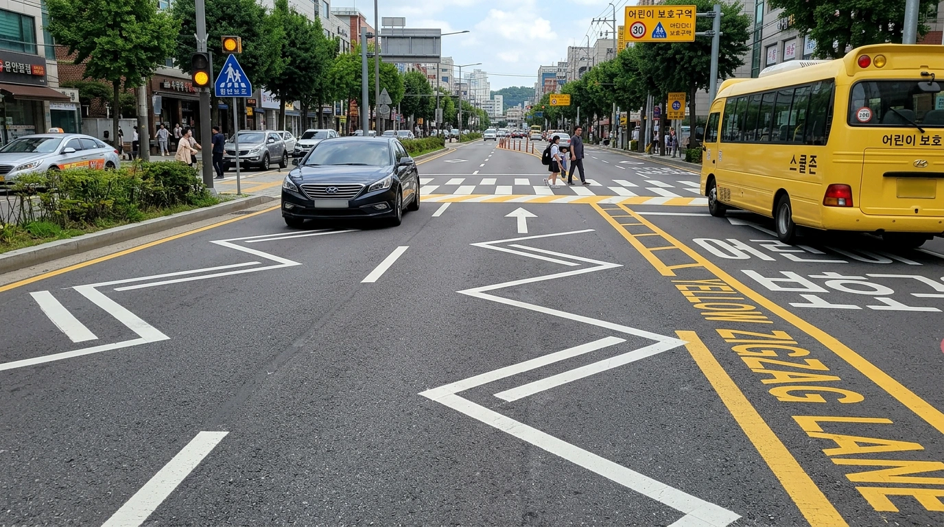 지그재그 차선 / 사진