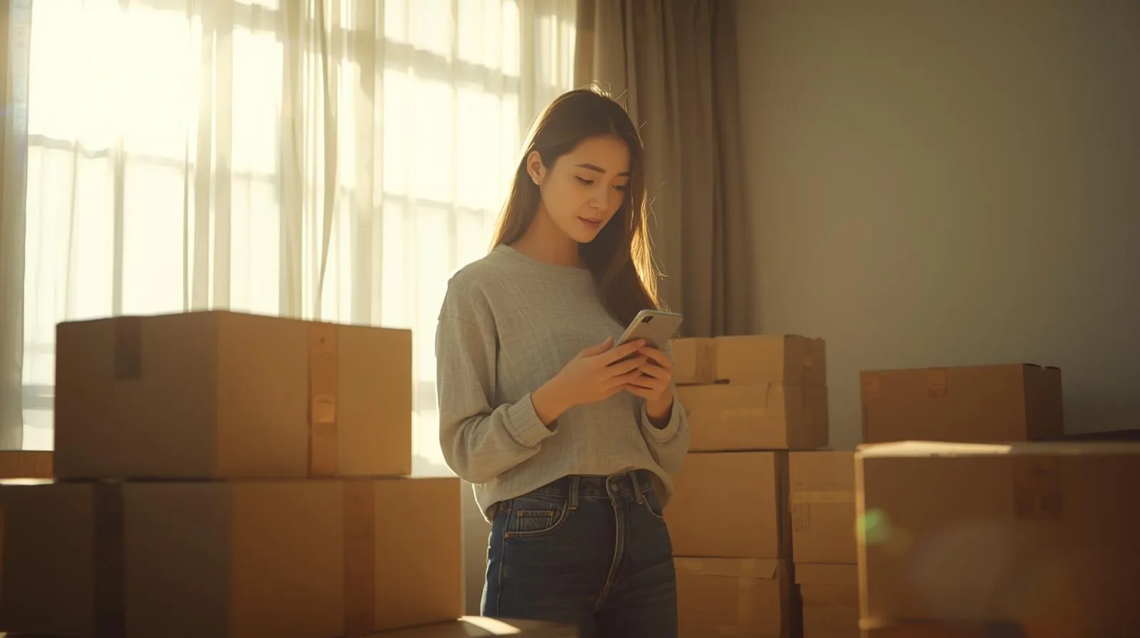 이사 전날 공과금 정산 체크리스트를 확인하는 모습