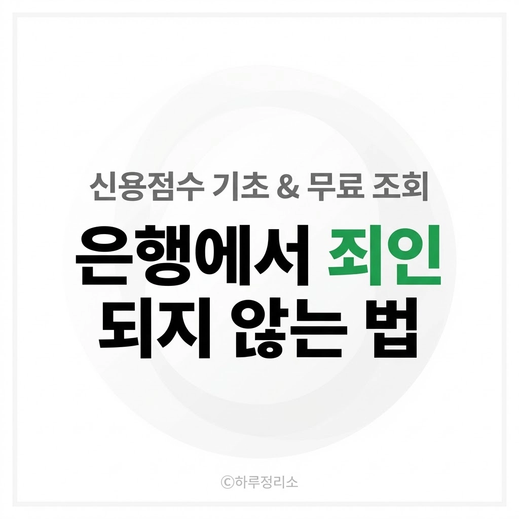 대출받으러 왔는데요 은행 창구에서 죄인 되지 않는 법 (신용점수 기초 & 무료 조회)