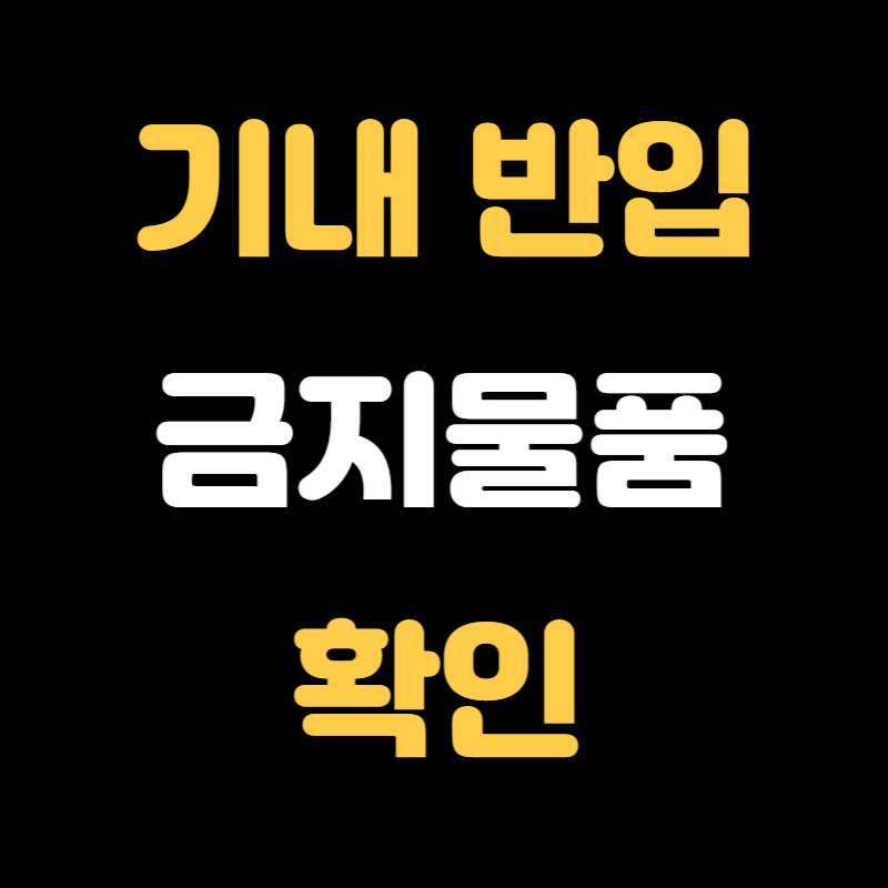 기내 반입 금지 물품