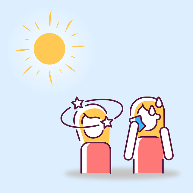 일사병의 증상을 표현한 사진