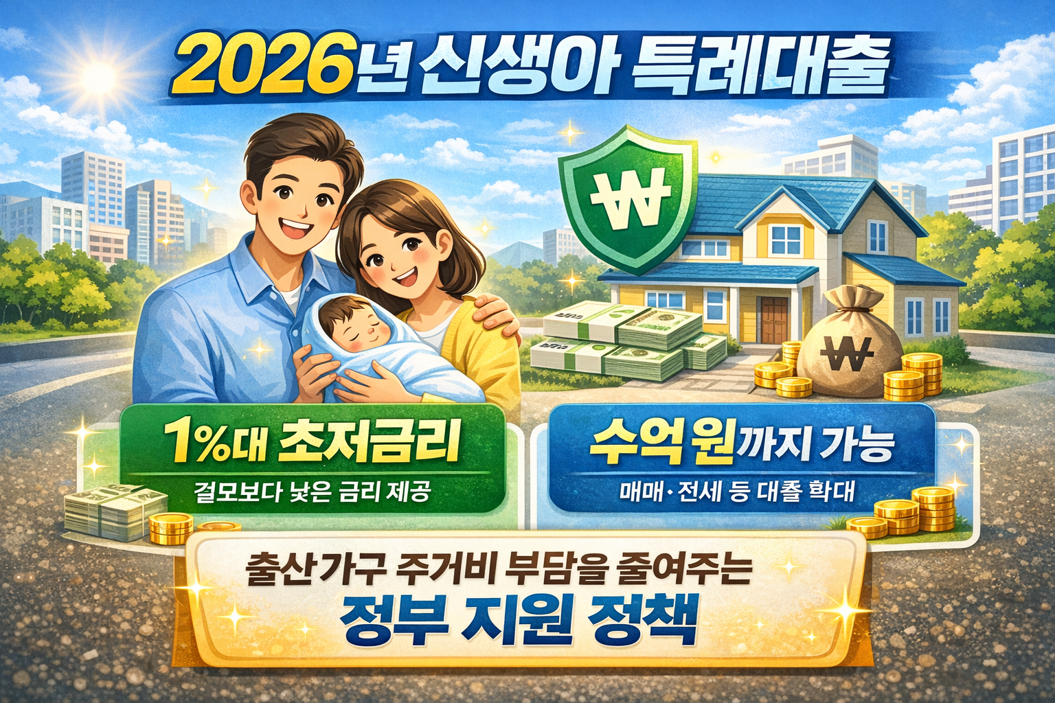 2026년 신생아 특례대출 1%대 금리, 한도는 얼마?