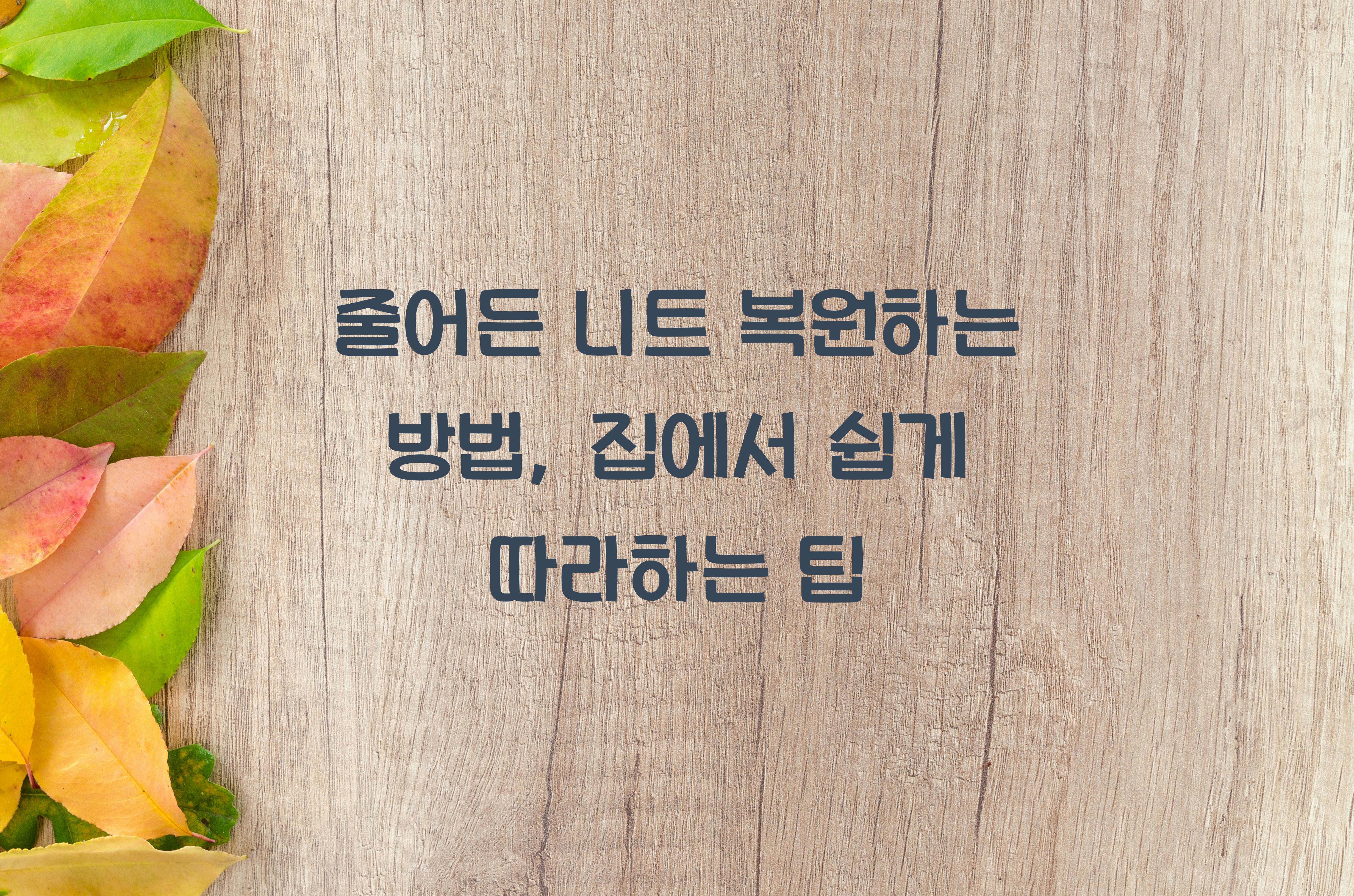 줄어든 니트 복원하는 방법