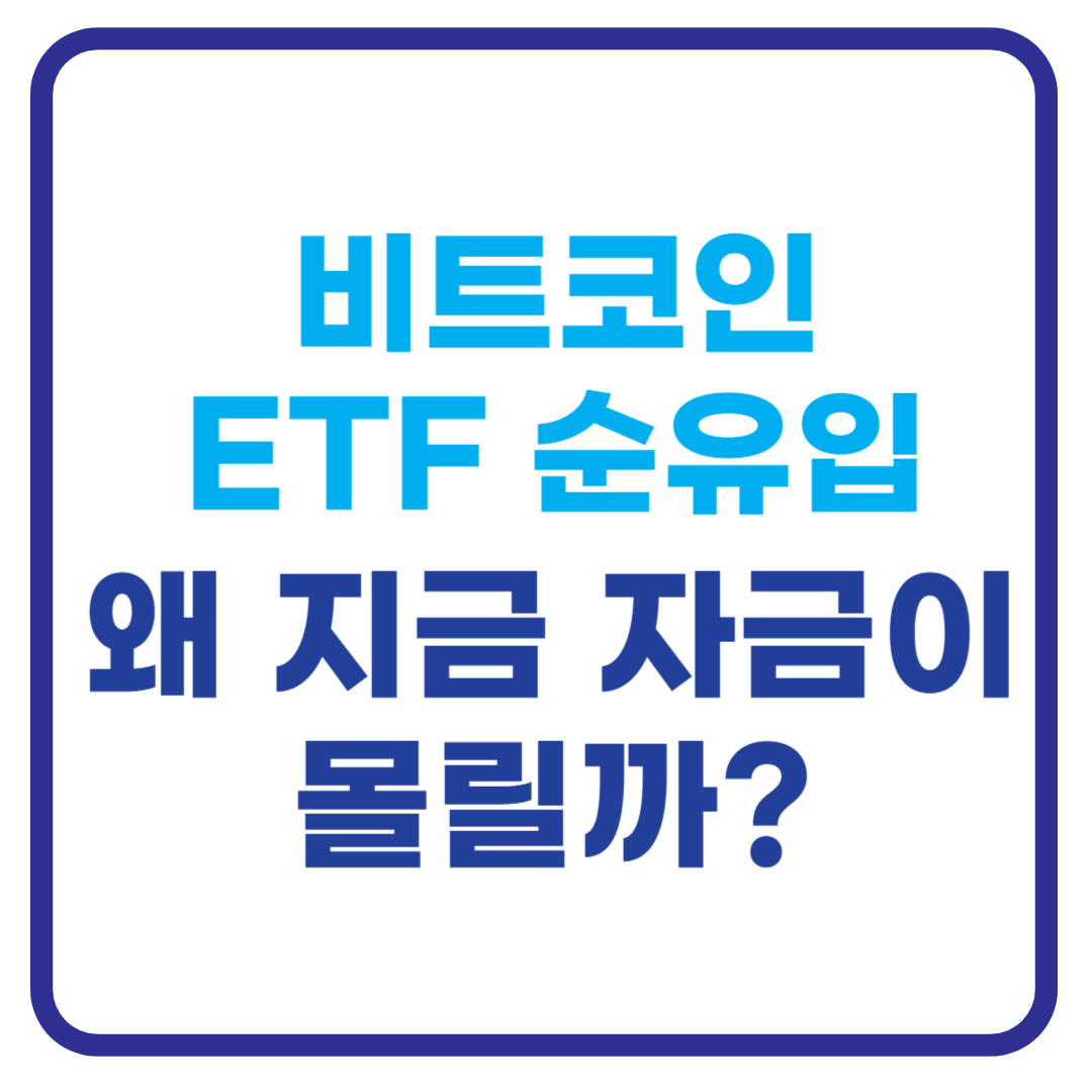 비트코인 ETF 순유입 전환! 지금이 투자 타이밍일까?