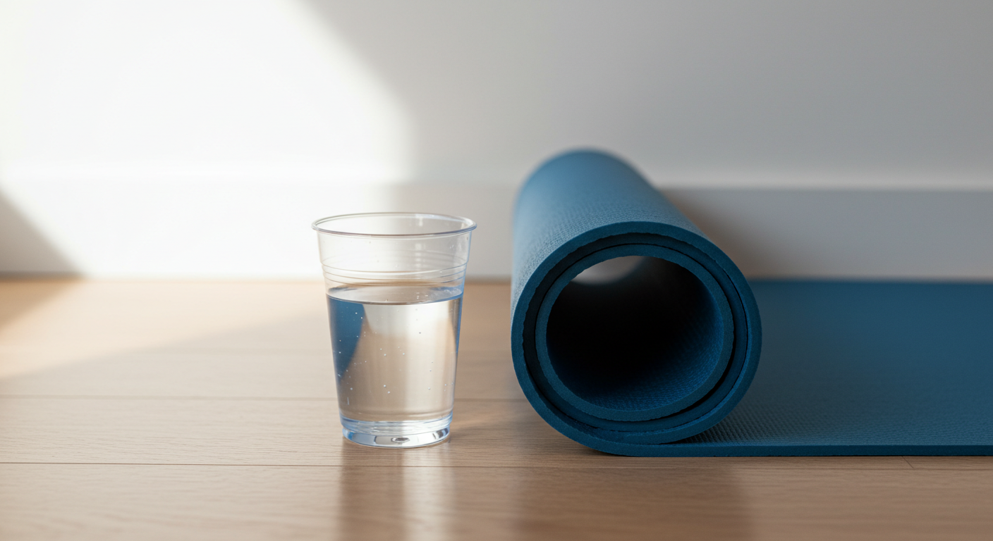 exercise to lose belly fat at home 집 뱃살 빼는 운동 요가매트 물한컵