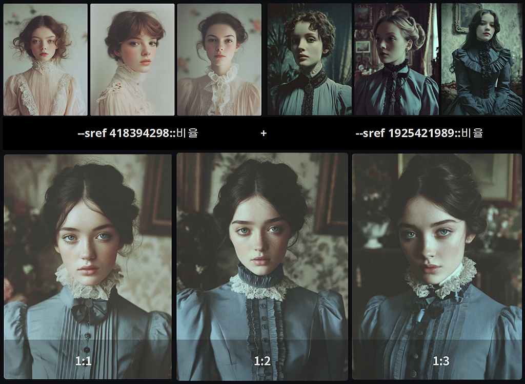 빈티지와 무디 톤을 겹쳐 깊고 고전적인 분위기를 만든 스타일 믹스 결과_Midjourney