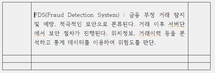 한글 표에서 줄맞춤