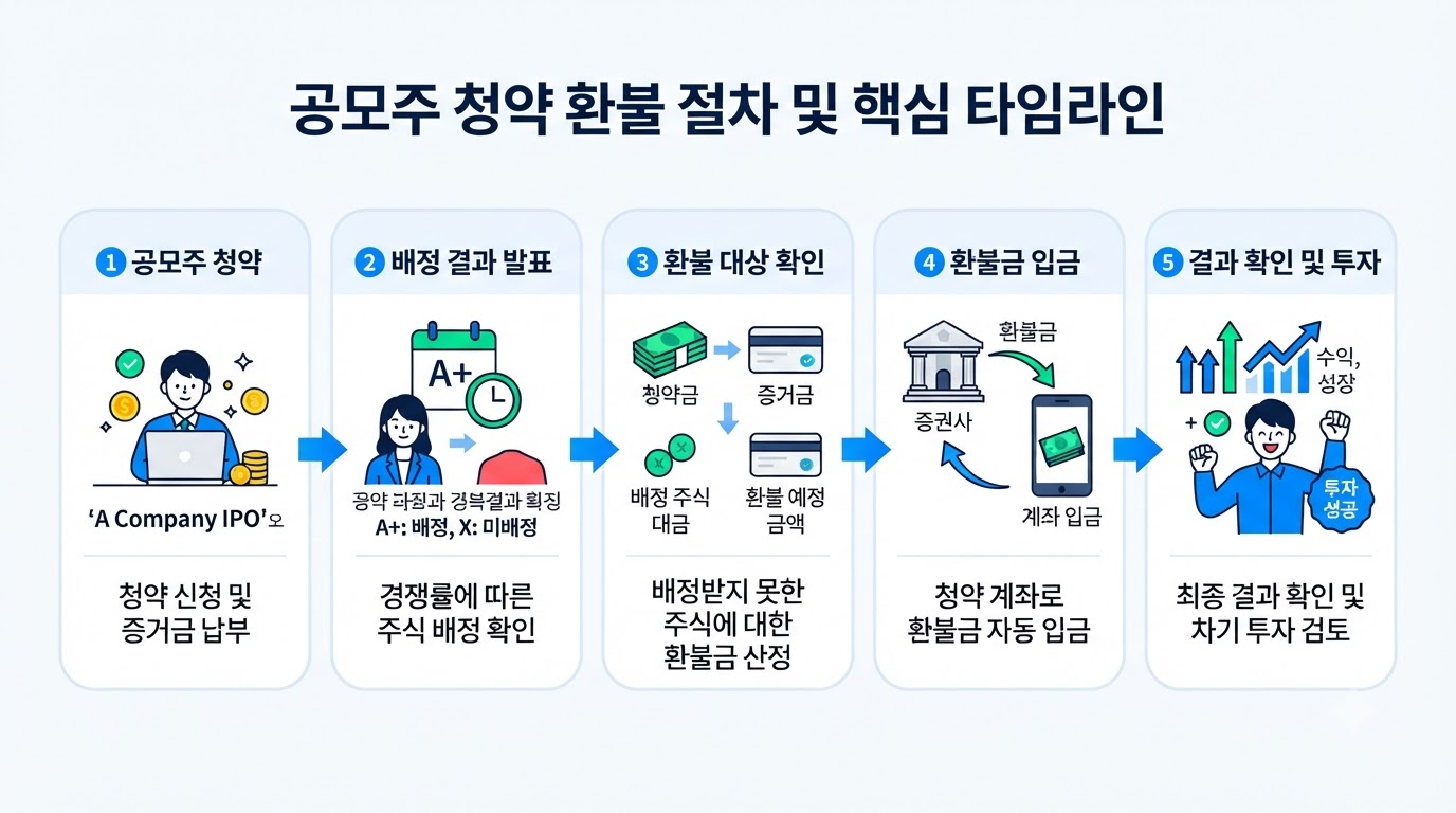 공모주 청약 실패 시 환불금이 입금되는 과정과 7가지
