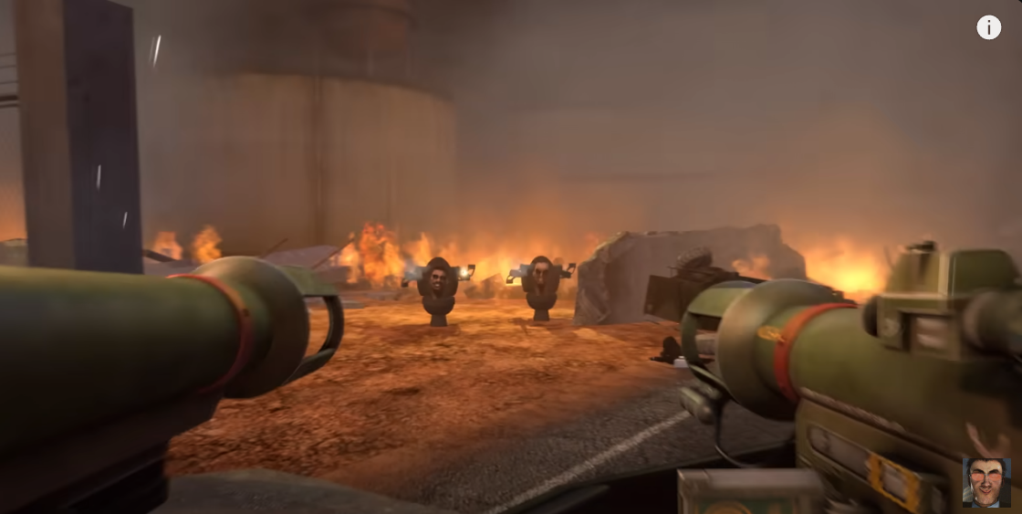 토일렛에 총을 겨눈 상황