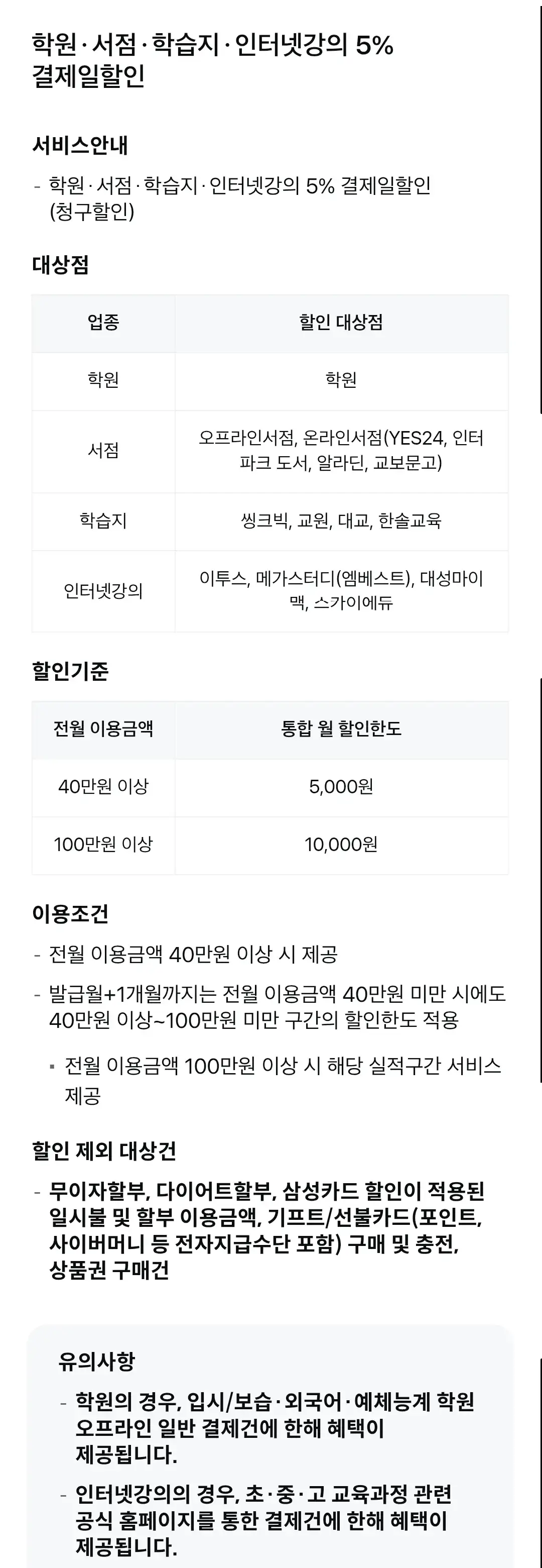 트레이더스신세계 삼성카드 연회비 및 혜택 안내