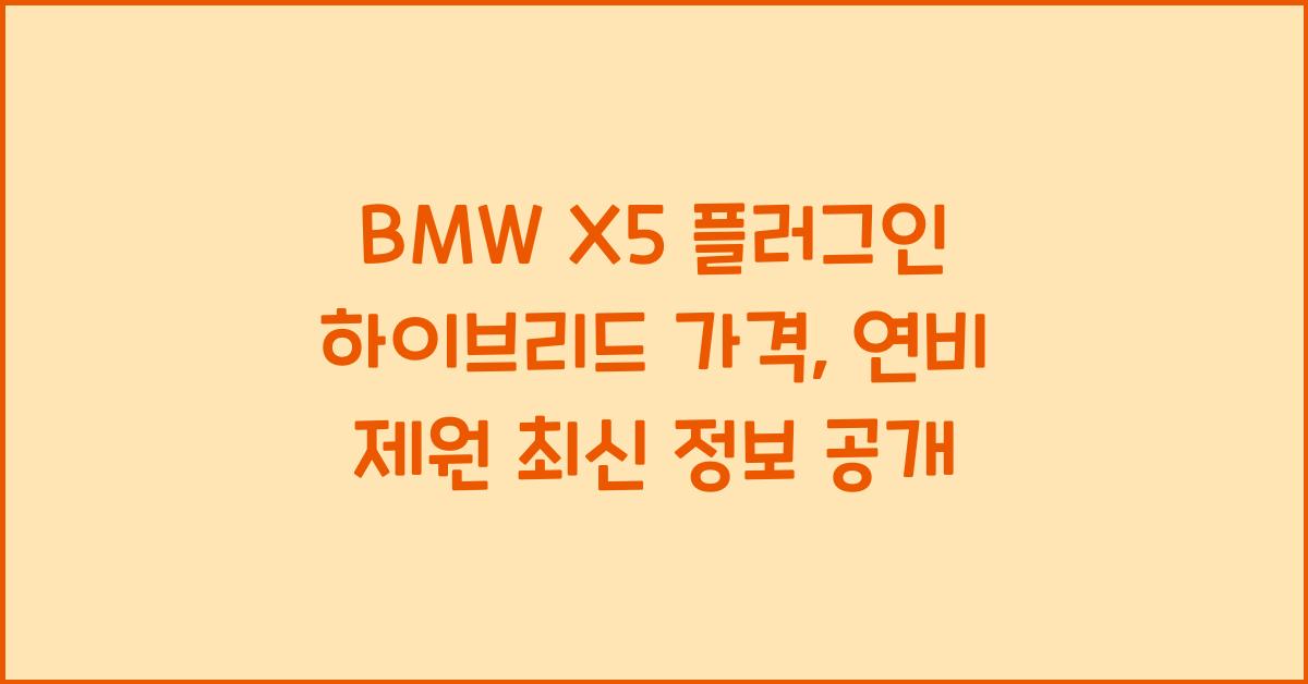 BMW X5 플러그인 하이브리드 가격, 연비 제원