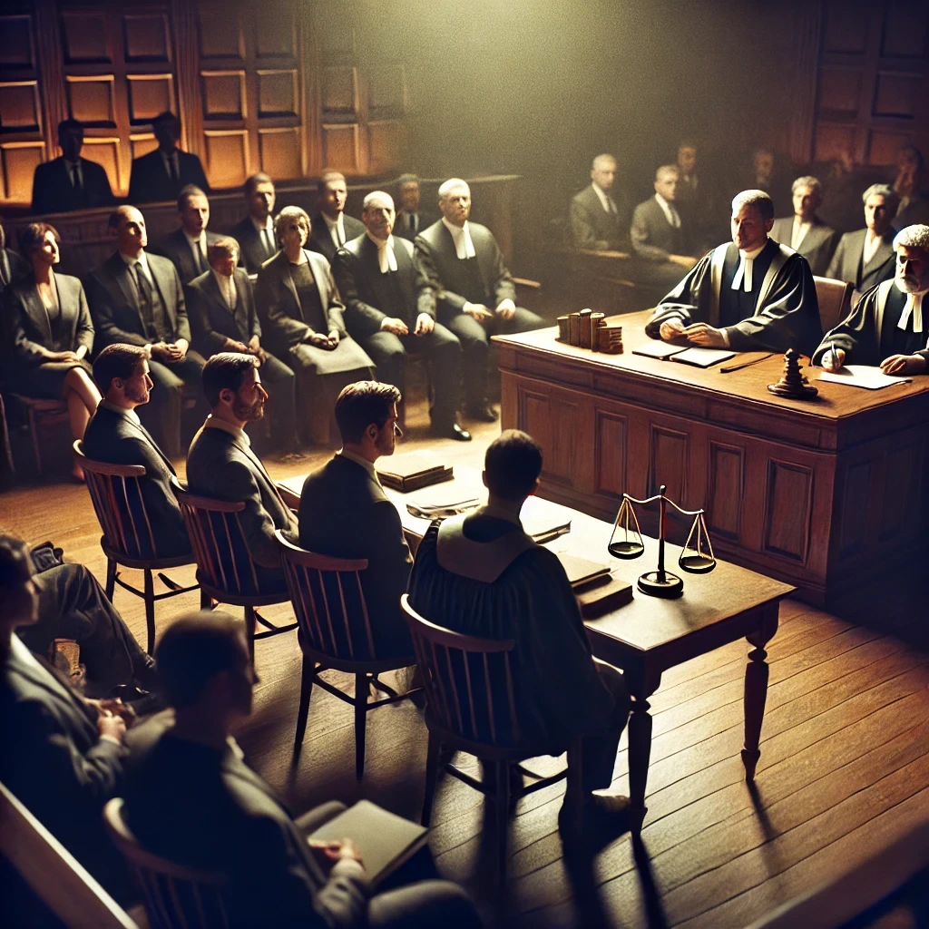 엄숙한 재판정의 모습.