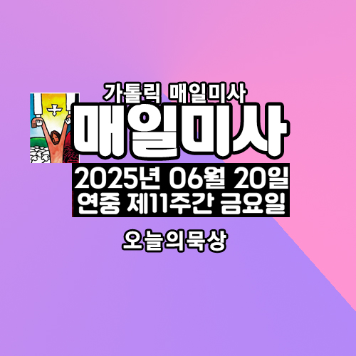 2025년 6월 20일 매일미사 연중 제11주간 금요일 오늘의 묵상
