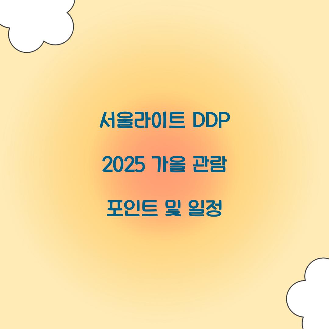 서울라이트 DDP 2025 가을