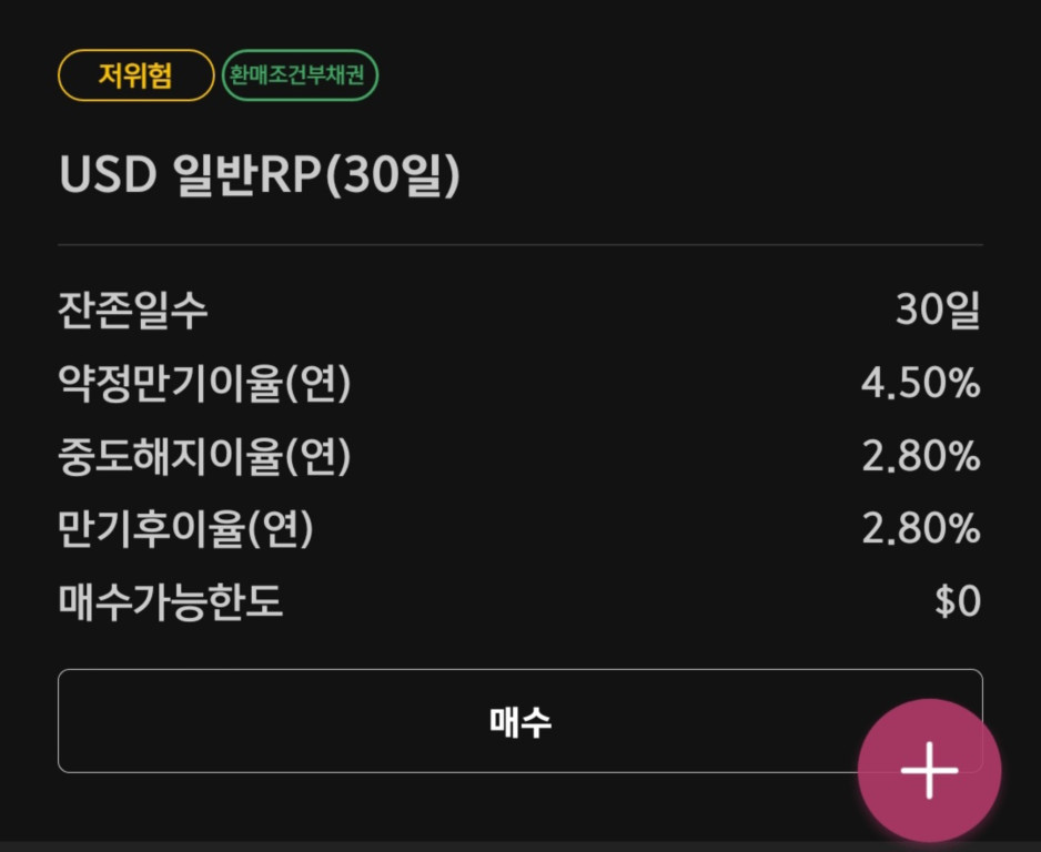 달러 RP 30일