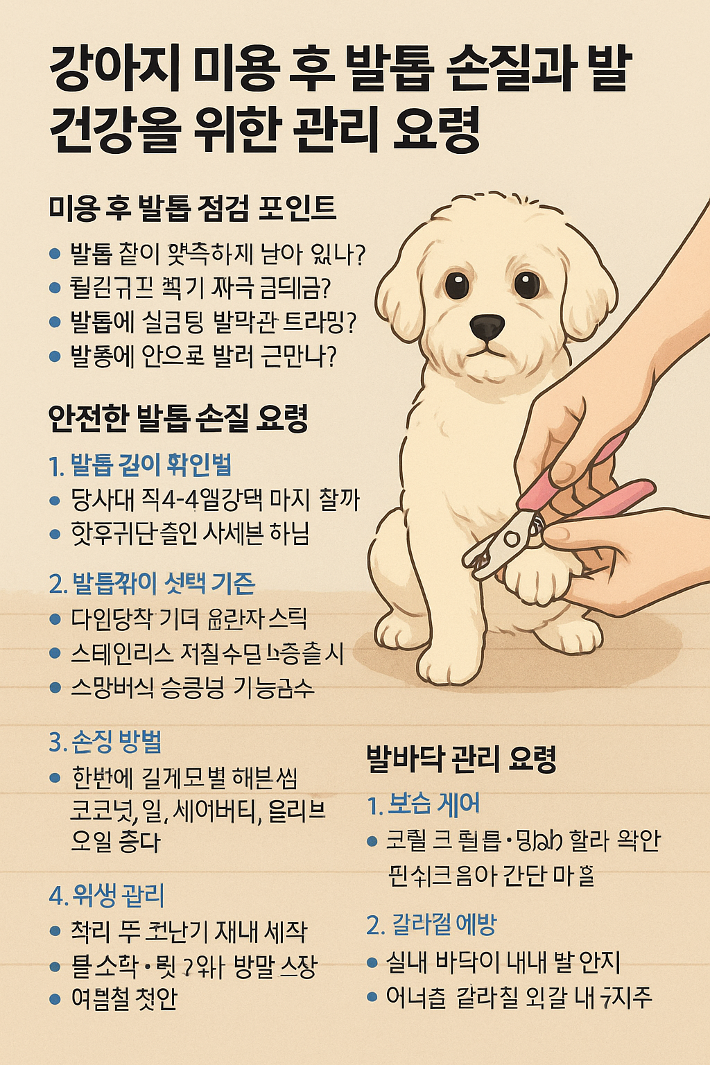 강아지 미용 후 발톱 손질 사진