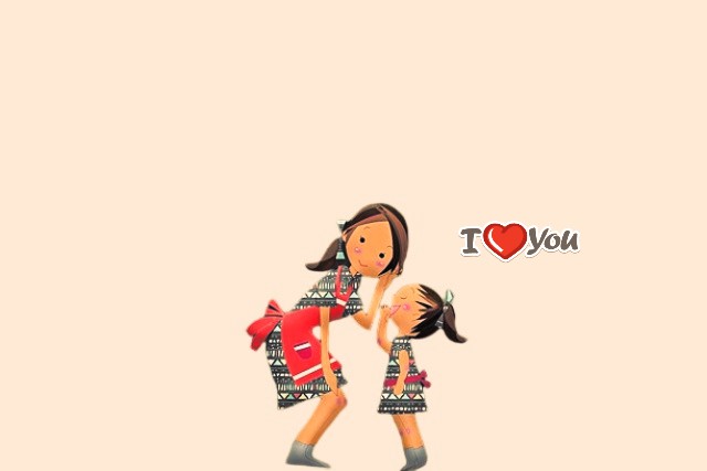아이가 엄마에게 사랑해 라고 말하는 이미지