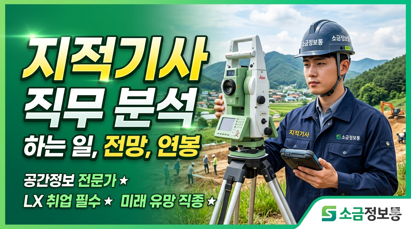 지적기사 측량 현장 이미지
