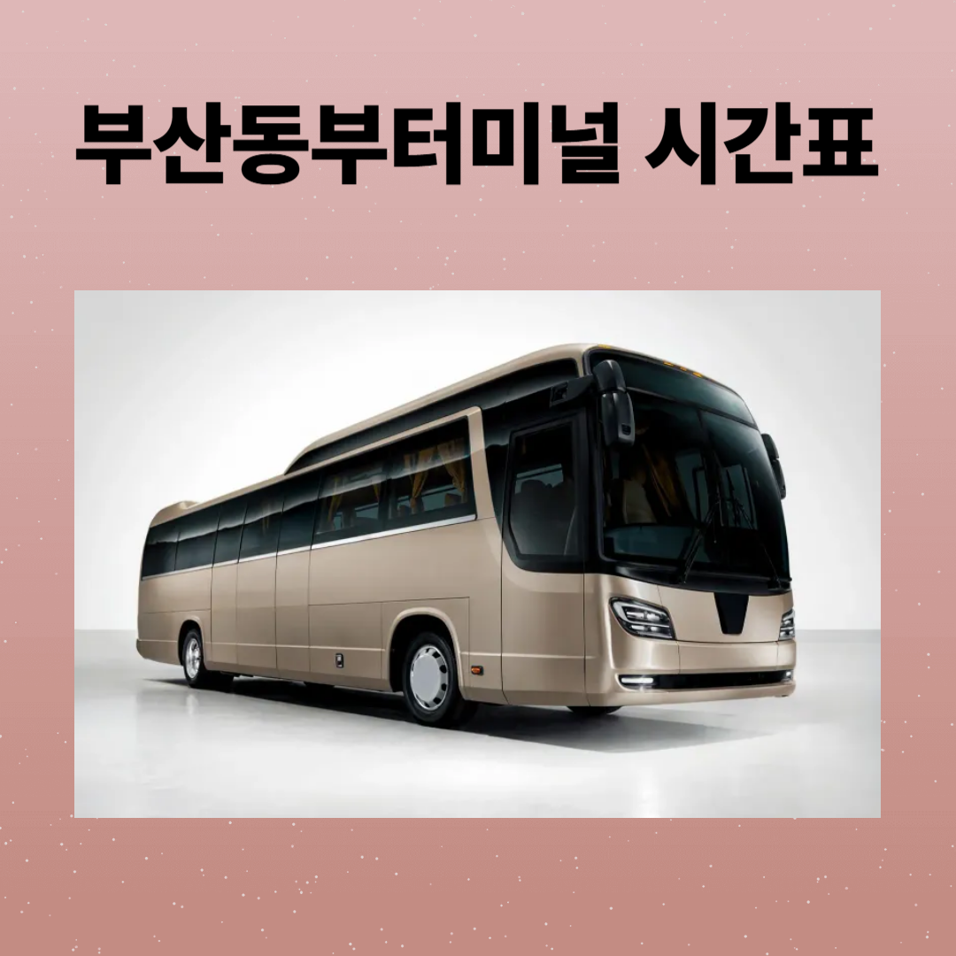 부산동부버스터미널 시간표, 예매, 주차장, 맛집까지