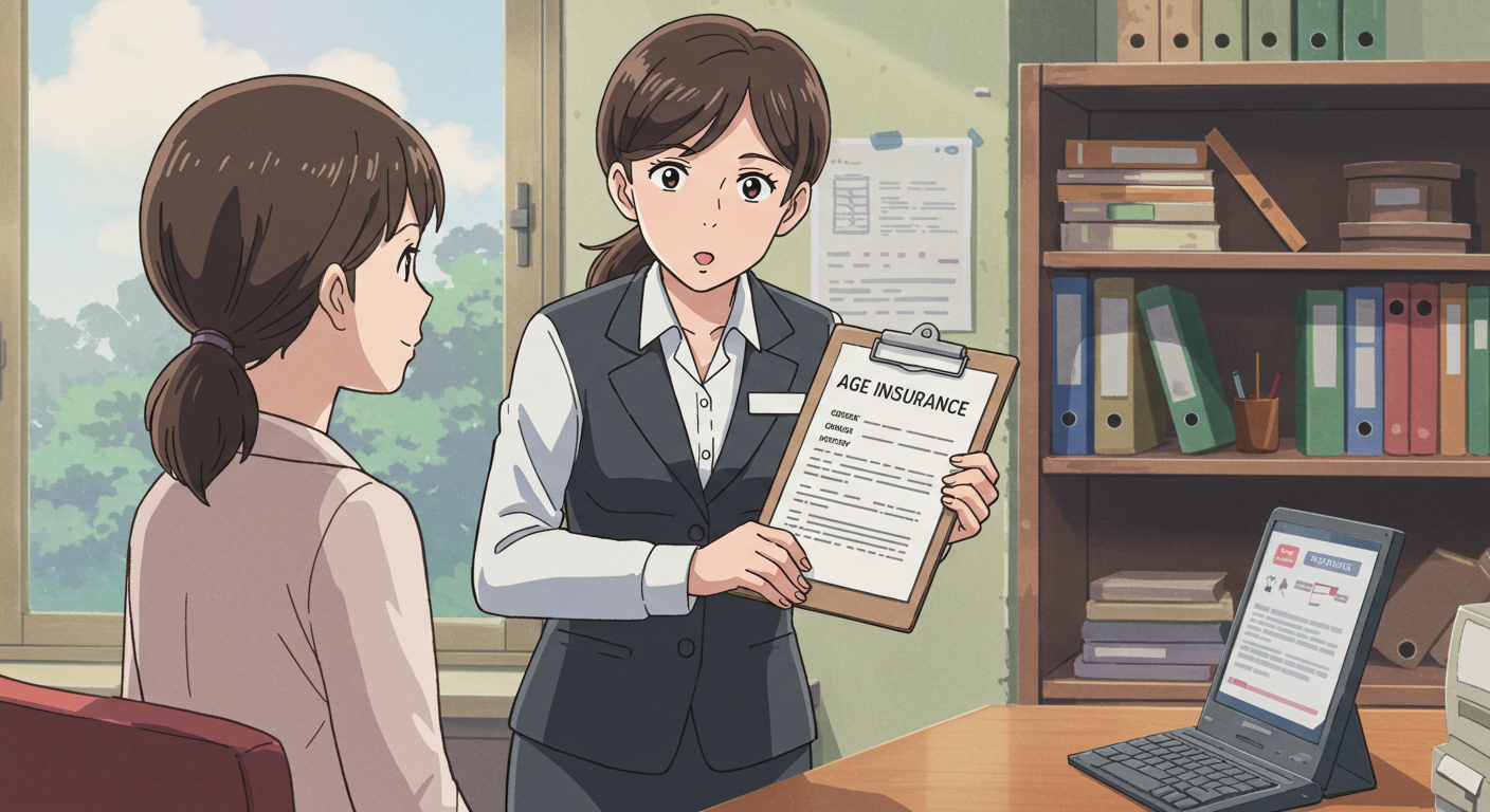 가입 조건을 설명하는 보험 상담사