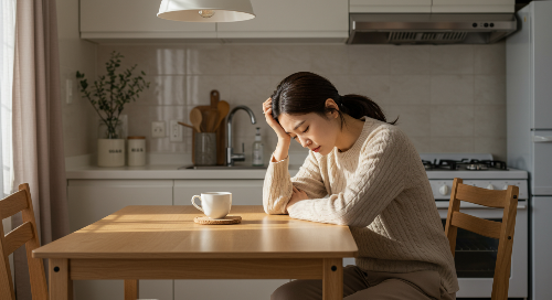 전업주부가 갱년기를 힘들어 하는 이미지