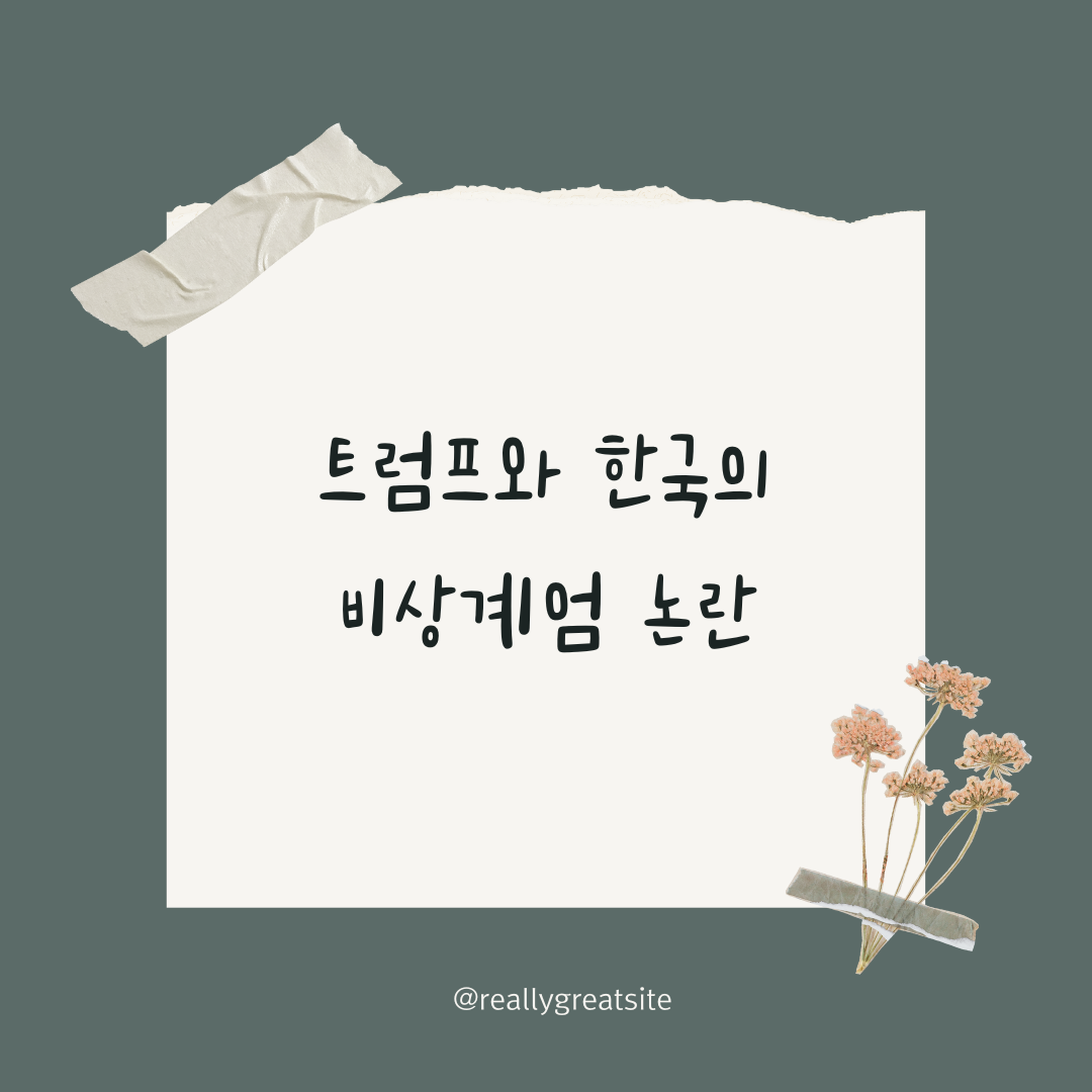 트럼프와 한국의 비상계엄 논란: 민주주의와 법적 경계의 충돌