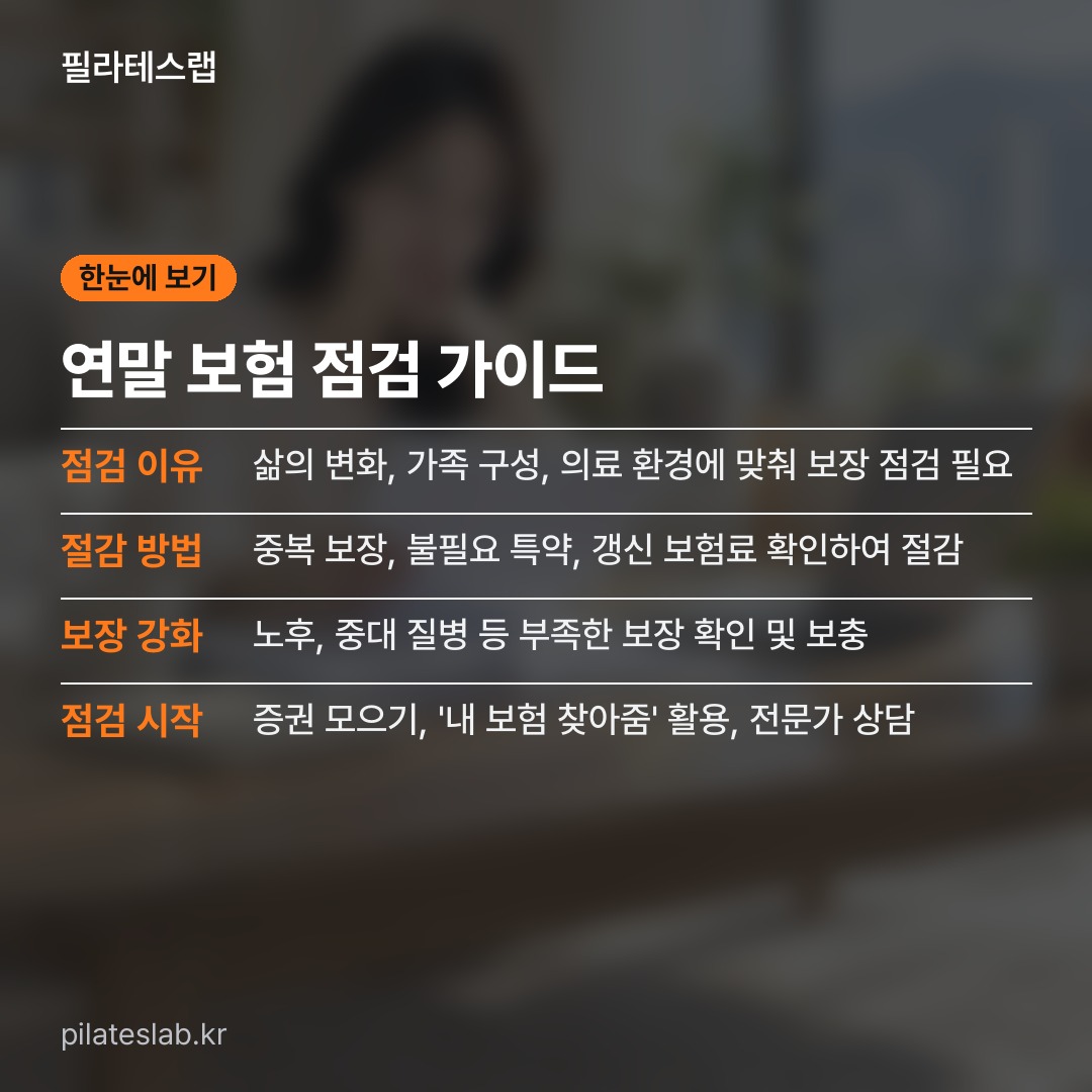 연말 보험 점검 가이드 한눈에 보기