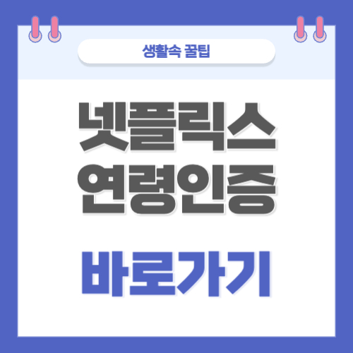 넷플릭스 verifyage 페이지 연령 인증 바로가기